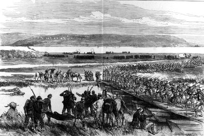 The passage of the Danube by the Russians at Simnitza by Illustrated London News